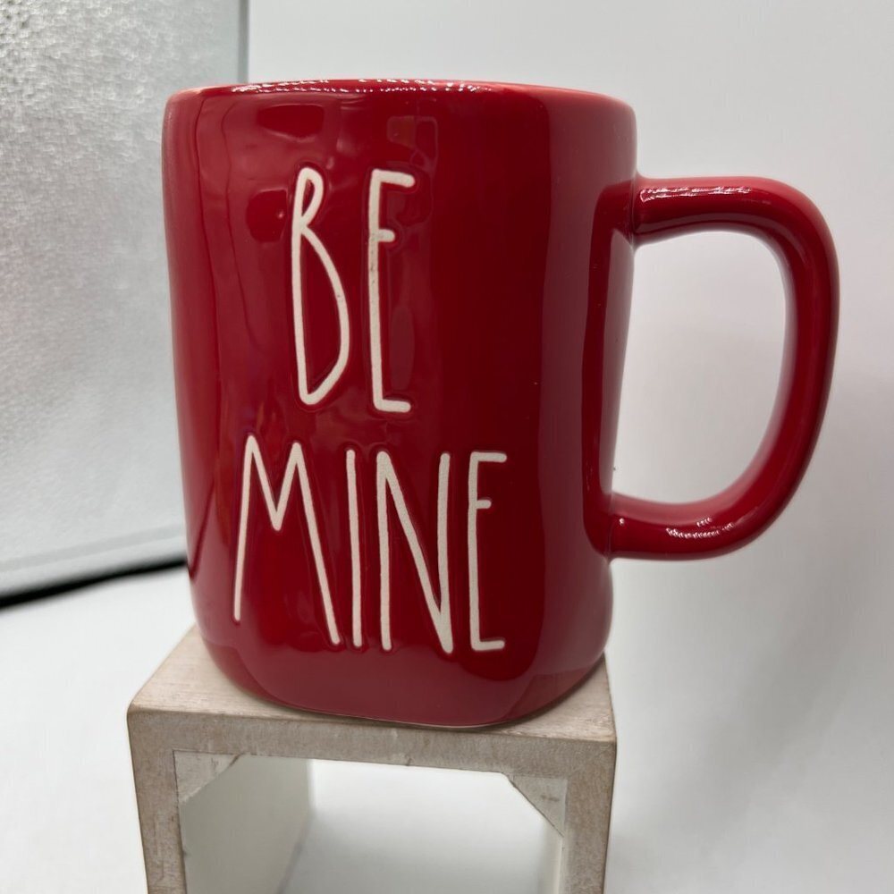 Rae Dunn by Magenta BE MINE Red Ceramic Coffee Tea Mug with White Letters